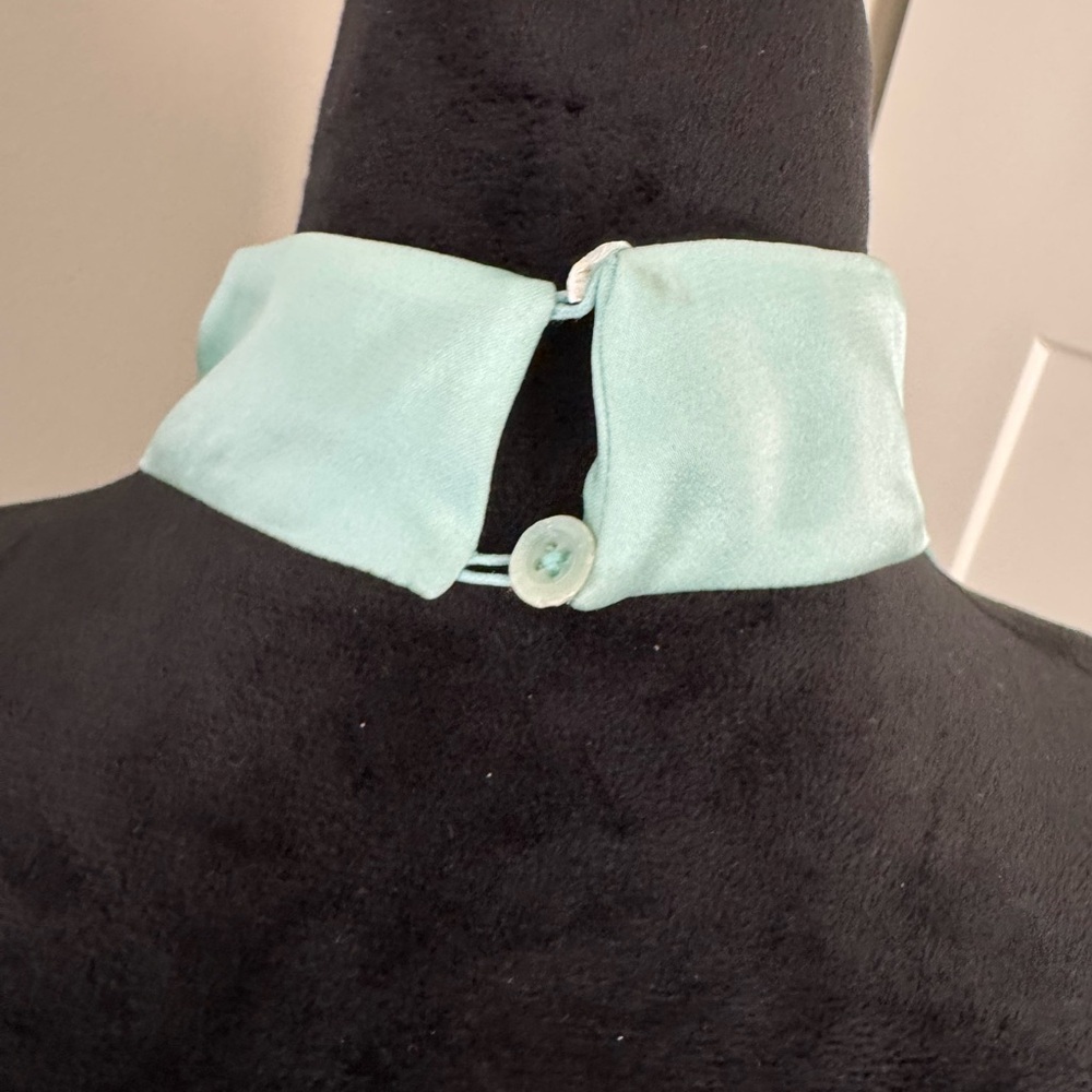 Lapointe Satin Halter Gown 4 Seafoam - Picture 6 of 12